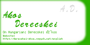 akos derecskei business card